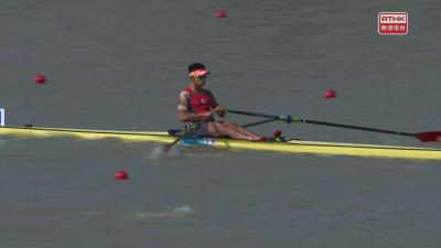 男子輕量級單人雙槳決賽　趙顯臻以第5名完成