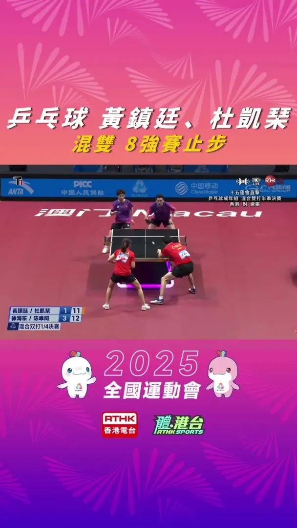 港队搏尽无悔｜黄镇廷、杜凯琹混双八强止步