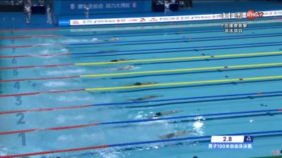 男子100米自由泳  浙江潘展樂奪金