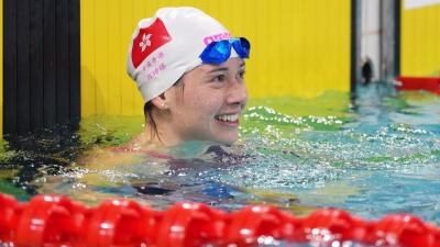 何詩蓓以總成績第一名晉級女子100自由泳決賽