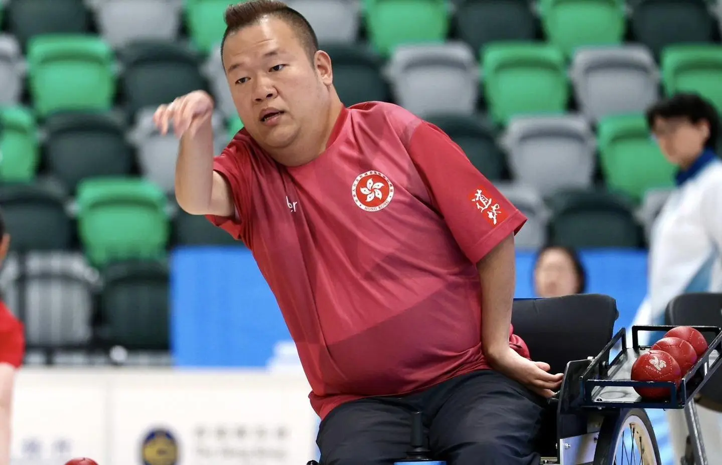梁育榮在殘特奧會硬地滾球為港隊奪首金(全運會香港fb)