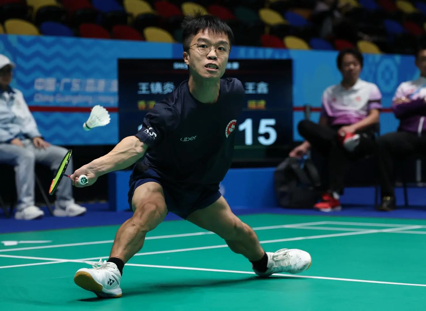 王鎮炎在SH6男子單打八強戰中擊敗福建選手(圖片來源:新華社)