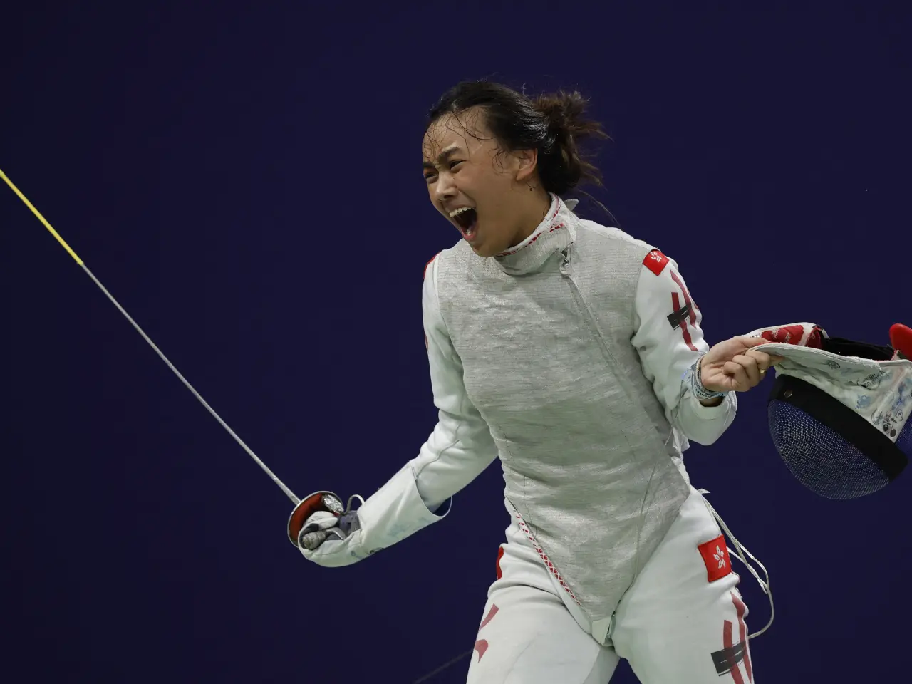 陳諾思在巴黎奧運擊敗日本劍手。