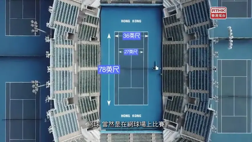 維多利亞公園網球場的標準尺寸,與國際網球總會(ITF) 規定一致。