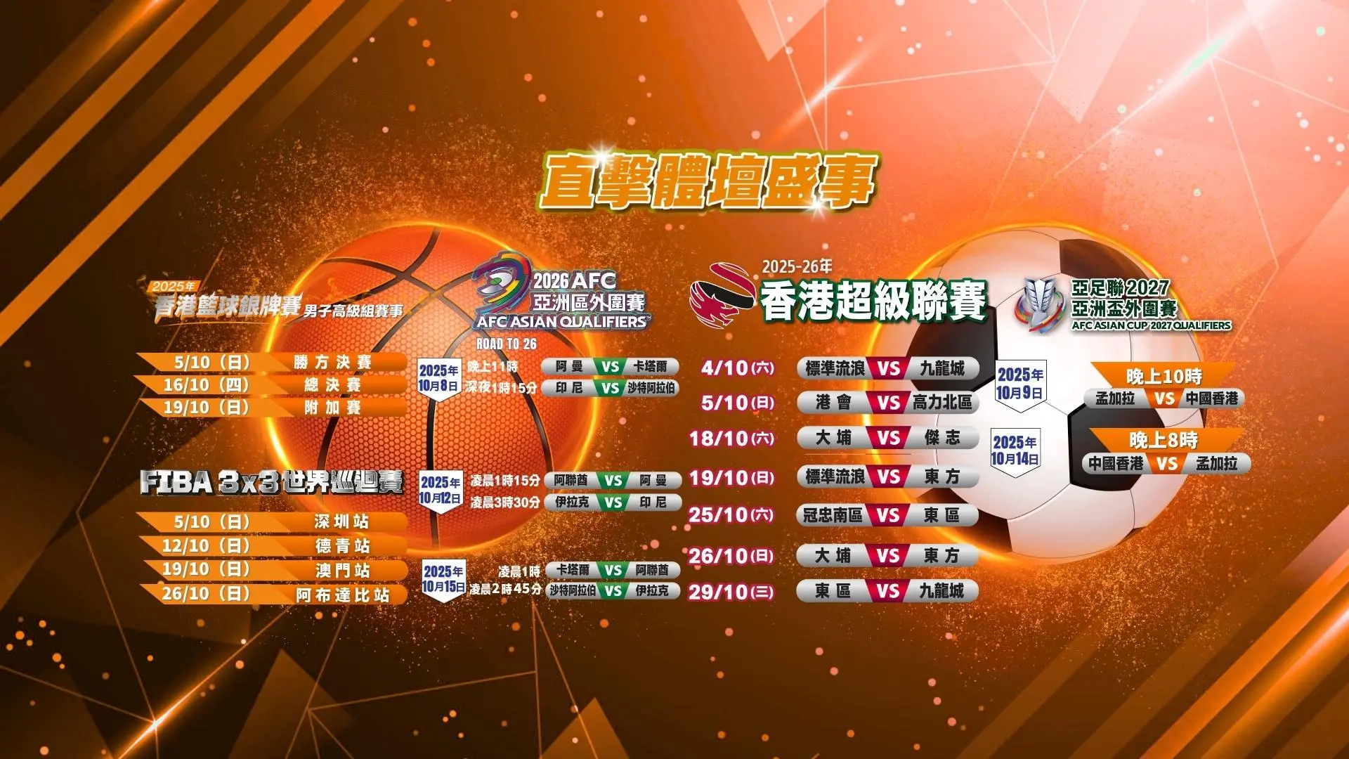10月體壇盛事